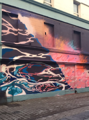 The short-lived, offending mural.
