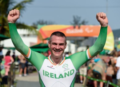 Joy for Colin Lynch as he wins his first Paralympic medal.