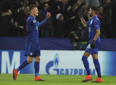 Vardy and Mahrez are both included.
