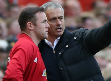 Wayne Rooney and Manchester United manager Jose Mourinho.
