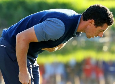 Rory McIlroy bows to the crowd at Hazeltine