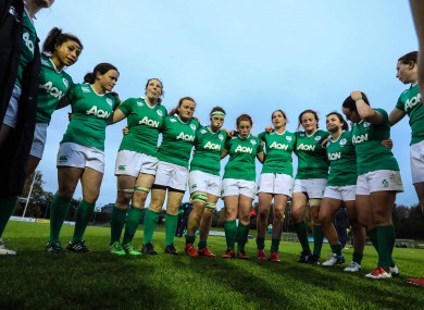 The Ireland players after their defeat to England.