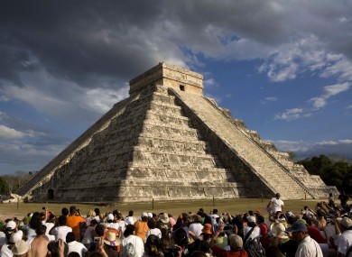 The spring equinox at the Kukulkan Pyramid in Chichen Itza, Mexico, in 2009.