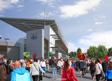 An artist's impression of the stadium's new south stand.