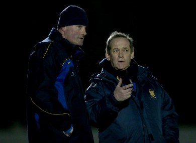 Mick Bohan (left) with Clare senior football team manager Colm Collins.