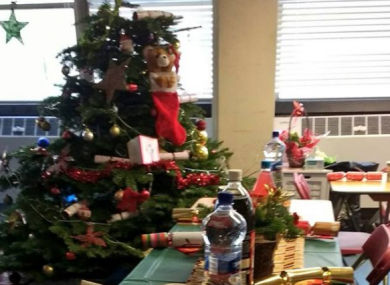 A Christmas dinner table set up in Apollo House on Sunday.