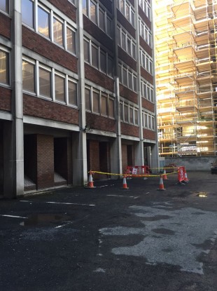 The scene of the fire this morning.