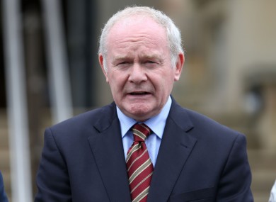 First Minister Martin McGuinness.