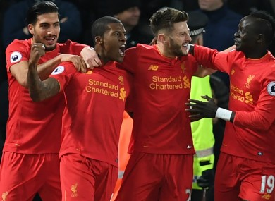 Liverpool are currently second in the Premier League.