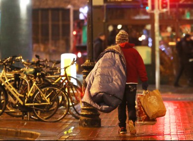 A homeless person in Dublin city centre earlier this week
