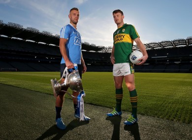 Champions and pretenders - Dublin's Jonny Cooper with Kerry star Donnchadh Walsh.