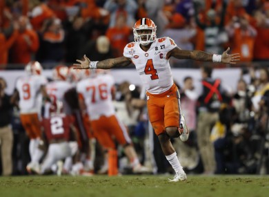 Deshuan Watson celebrates the win.