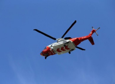 A Coast Guard helicopter.