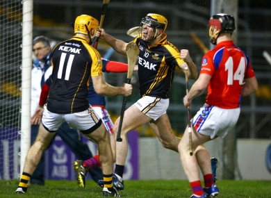 Niall Deasy celebrates hitting the net for Ballyea.