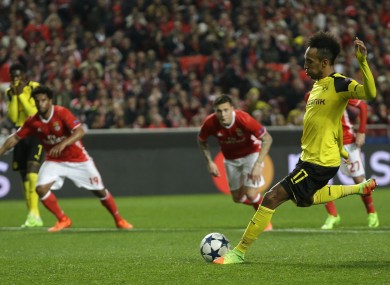 Aubameyang missed from the spot in the second half.