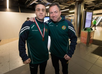 Irish boxer David Joyce with Eddie Bolger (right).