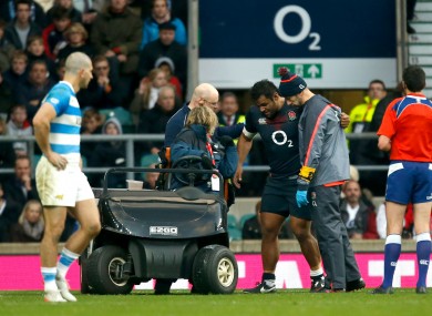Billy Vunipola leaves the November Test injured.