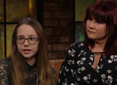 Megan with her mother, Sharon, on the Late Late Show