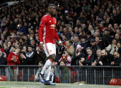Pogba injured his hamstring midweek.