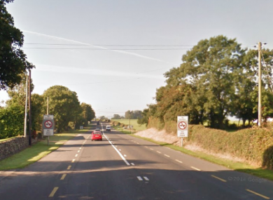 The N25 near to the scene of the plane crash.