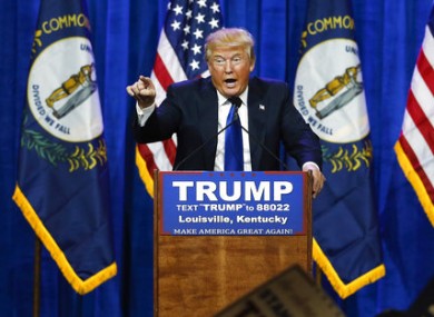 Trump speaking at the rally last year