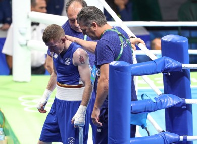 Paddy Barnes leaves the ring after defeat in Rio.
