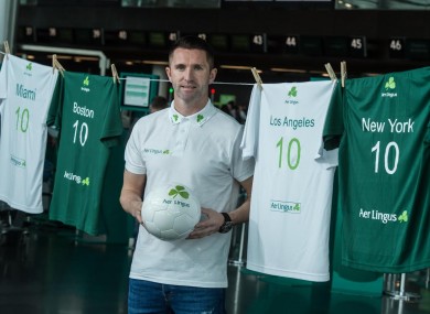 Robbie Keane at Dublin Airport today.