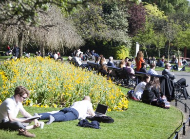 People enjoying the sunshine earlier this week.