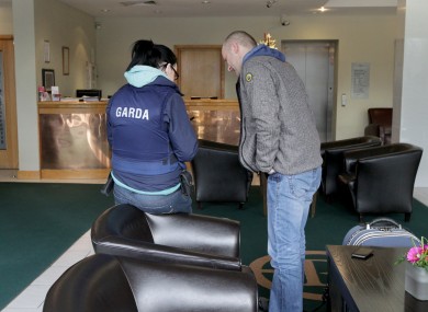 Gardaí at the Plaza Hotel following the death of Sonia Blount.