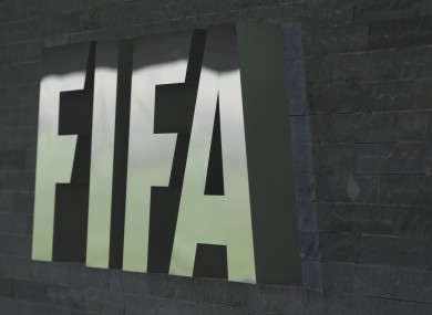 A general view of the FIFA logo.