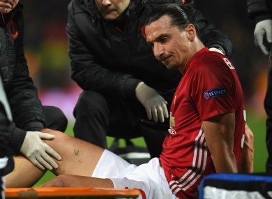Ibrahimovic picked up the injury playing Anderlecht in the Europa League.