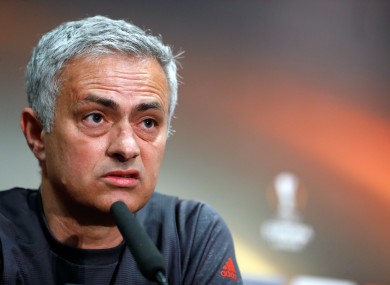 Mourinho speaking at yesterday's pre-match press conference.