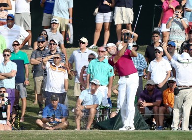 Garcia hitting his hole-in-one.