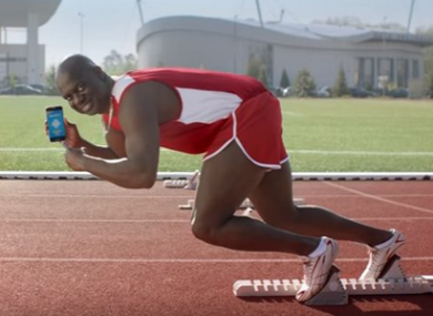 Ben Johnson in the controversial ad.