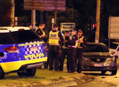 Police close to the scene in Melbourne