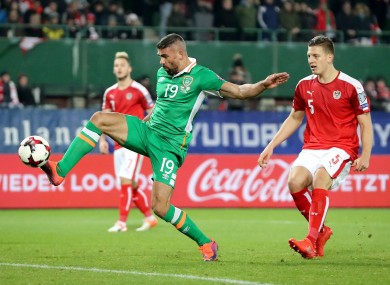 Jon Walters shoots during the win in Vienna.