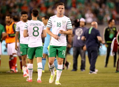 Kevin Long walking off the pitch on Thursday night.