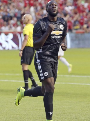 Lukaku after scoring.
