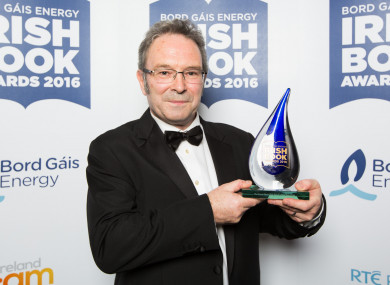 Mike McCormack after winning his Bord Gáis Energy Irish Book Award.