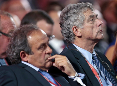 Villar (right) alongside former Fifa vice president Michel Platini.