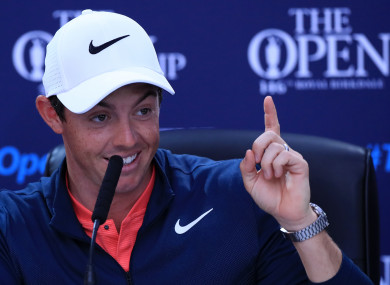 McIlroy speaking at this afternoon's press conference.