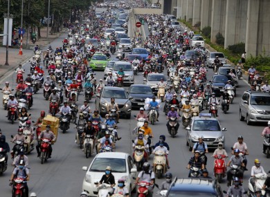Only 12% of travel in Hanoi is public transport.