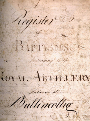 The front page of the Ballincollig registry