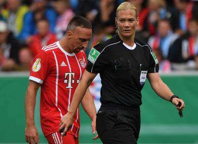 Franck Ribery and Bibiana Steinhaus.
