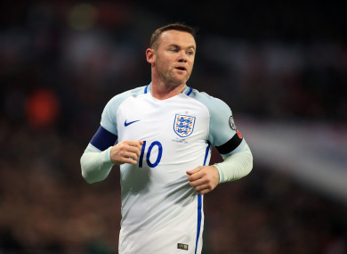 Rooney lining out for England last year.