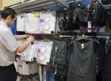 School uniforms in a Tesco in Dublin (File photo)