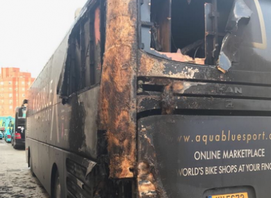 The bus following the fire.