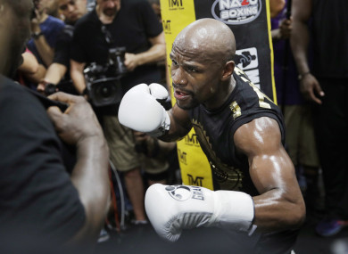 Floyd Mayweather Jr training at his gym in Las Vegas.