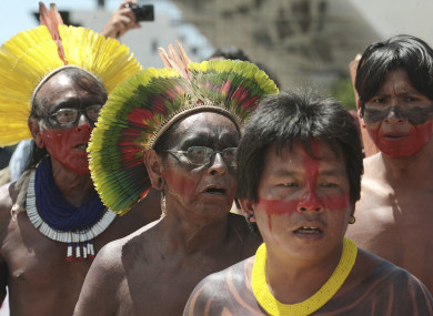Indigenous leaders gathered in Brasilia in 2012 to ask for the suspension of construction of the hydroelectric plant.