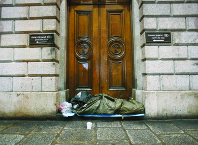 File photo of a rough sleeper in Dublin